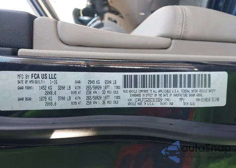 2016 Jeep Grand Cherokee Overland from USA, damaged, VIN 1C4RJFCG2GC313320